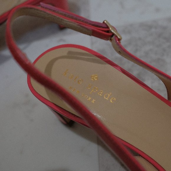 { Kate Spade Heels } Chunky Kitten Slingback Pink Heels - Picture 4 of 12